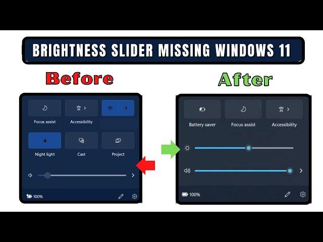How to Fix Missing Screen Brightness Slider Option in Windows 11