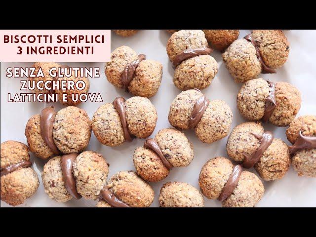 BISCOTTI MAGICI solo 3 ingredienti SENZA GLUTINE SENZA BURRO e UOVA SENZA ZUCCHERO  | Baci di dama