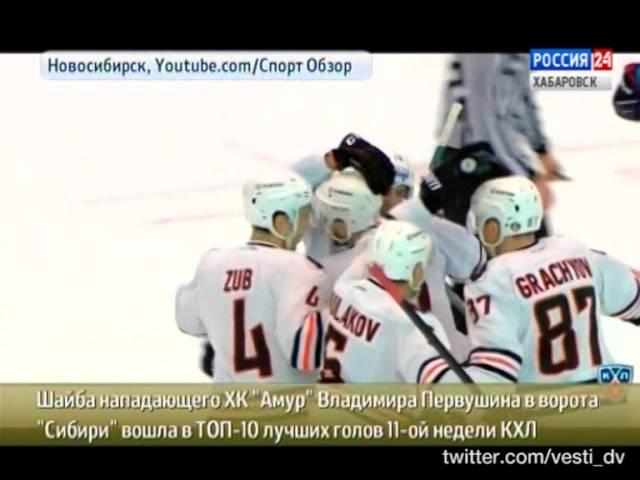 Вести-Хабаровск. Шайба " В. Первушина в ТОП-10 лучших голов КХЛ