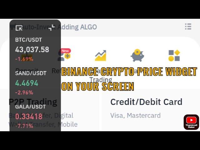 HOW TO ADD BINANCE CRYPTO PRICE ON YOUR PHONE SCREEN | ANDROID WIDGETS | 1 min TUTORIAL