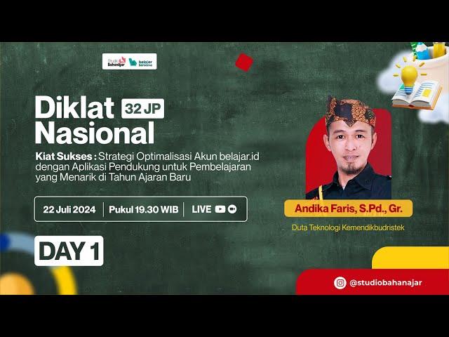 Hari 1 : Diklat Optimalisasi belajar.id dengan Aplikasi Pendukung Pembelajaran Menarik di TA Baru