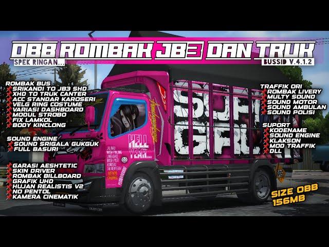 RILISS‼️ OBB ROMBAK JB3 SHD DAN TRUK CANTER || BUSSID V.4.1.2