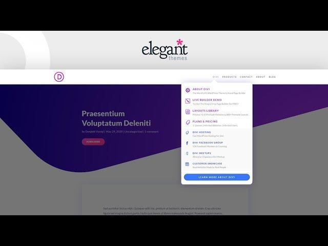 Creating The Advanced Elegant Themes Dropdown Menu with Divi’s Theme Builder