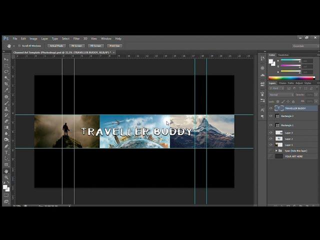 CREATE YOUTUBE BANNER IN PHOTOSHOP 5 MINUTES
