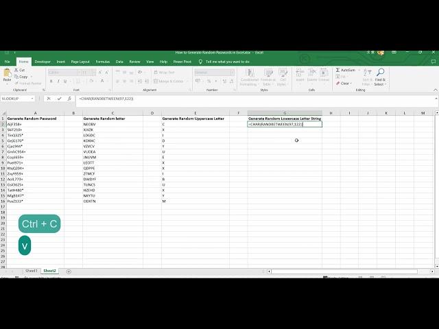 How to Generate Random Passwords in Excel