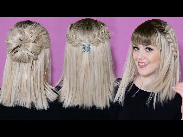 3 Прически на короткие волосы ! 3 Easy Hairstyles for SHORT Hair