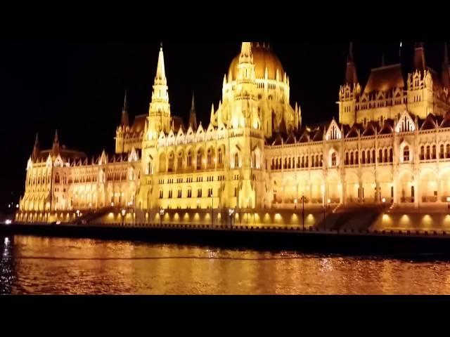 Hungarian Parliament Building at Night - Danube River in Budapest