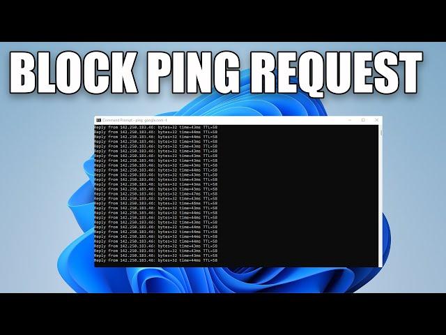 How To Disable/Block Ping Request in Windows 11