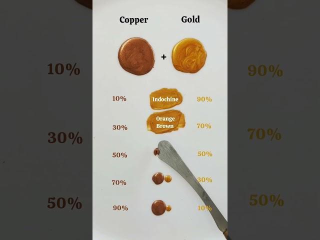 Copper vs Gold colour combination #colourmixing #paintmixing #asmrart #satisfying #copper#gold