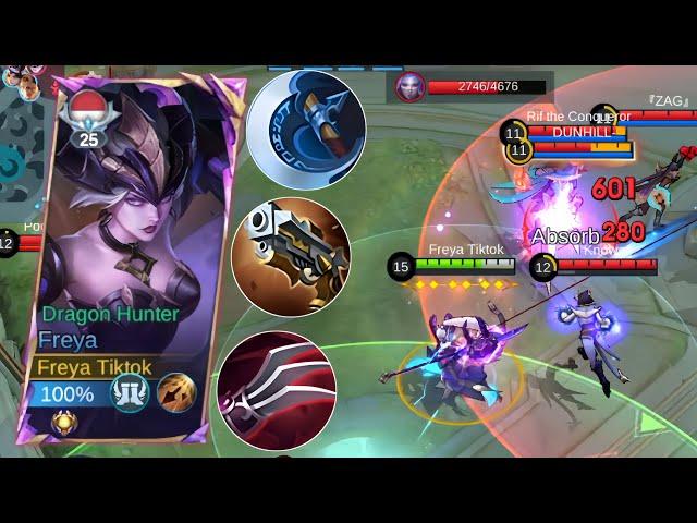 BEST BUILD FREYA TERSAKIT 2024 DI EXP SAMPE 20 KILLS! FREYA AGGRESSIVE DAMAGE VS DYRROTH!