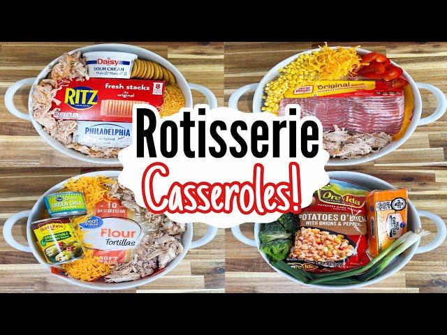 5 EASY Dinner Casseroles Using Rotisserie Chicken | Quick & TASTY Shortcut Recipes! | Julia Pacheco