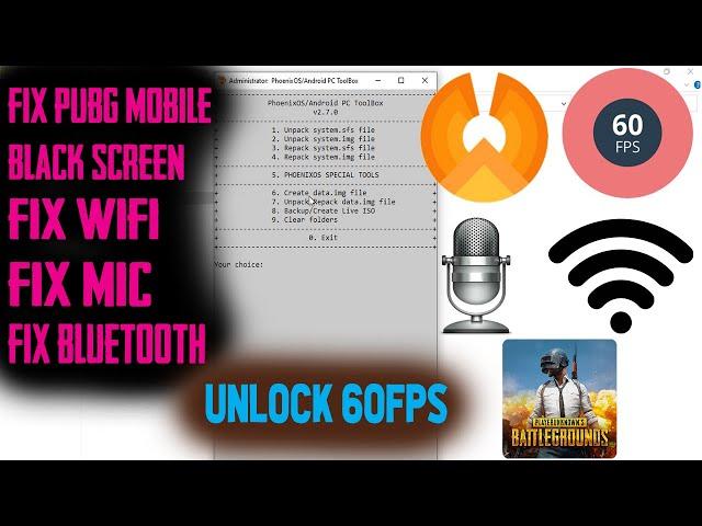 How to fix PUBG MOBILE Black Screen,WIFI,Mic,Bluetooth Problem in Phoenix OS(Kernel Update)