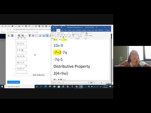 Simplifying Expressions and Distributive Property