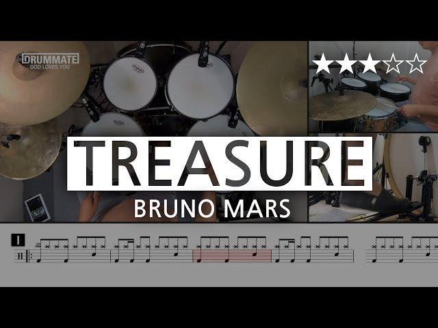 [Lv.09] Treasure - Bruno Mars  () Pop Drum Cover Score book Sheet Lessons Tutorial | DRUMMATE