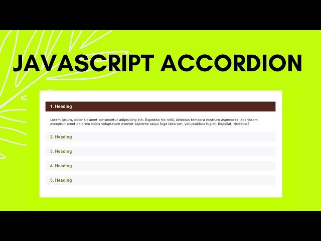 How to make a simple javascript Accordion #accordion #javascript