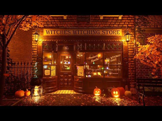 Witch Shop Ambience at Night - Howling Wind, Crickets, Bubbling Cauldron and Fireplace Sound