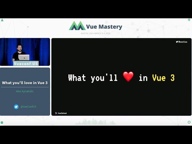 What you'll love in Vue 3 by Alex Kyriakidis | VueConf US 2020