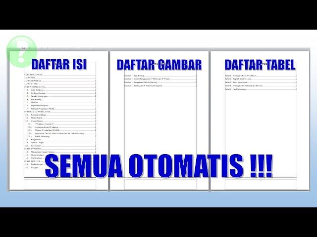 Cara Membuat Daftar Isi Daftar Gambar dan Daftar Tabel Secara Otomatis