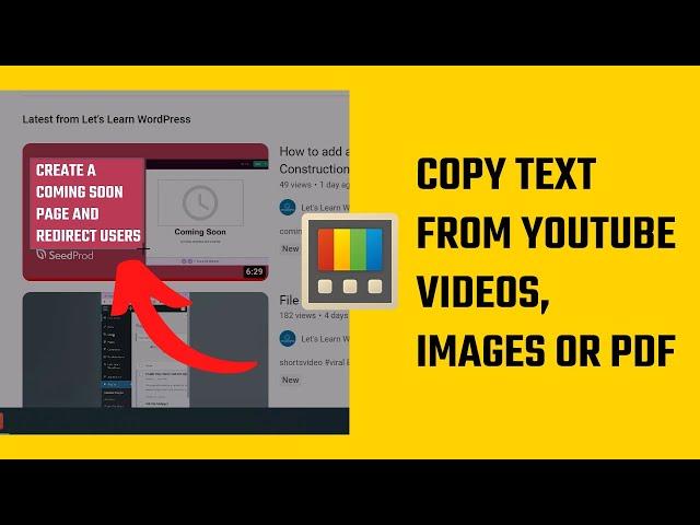 How to copy text from your screen - any video (YouTube), image, or PDF for FREE? | Windows PowerToys