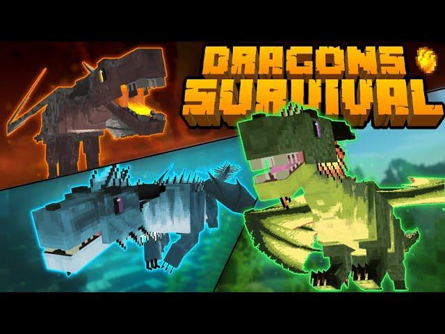 DRAGONS SURVIVAL -УНИКАЛЬНЫЙ МОД НА ДРАКОНОВ В МАЙНКРАФТЕ ПОЛНЫЙ ОБЗОР НА МОД ПРЕВРАЩЕНИЕ В ДРАКОНА