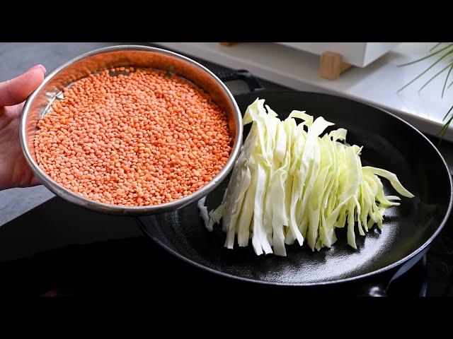 Lentils with cabbage are better than meat! Delicious and simple cabbage recipe! Must try!