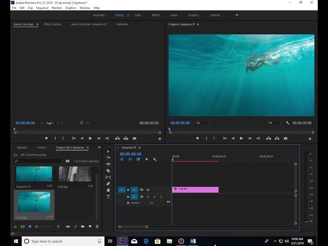 Học Adobe Premiere Pro CC 2018 - Bài 2 - Keyframe cơ bản