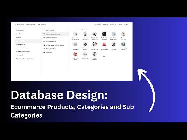 Database design: E-commerce products, categories and sub categories functionality with admin panel