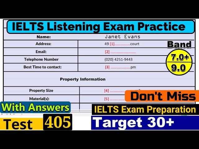 IELTS Listening Practice Test 2024 with Answers [Real Exam - 405 ]