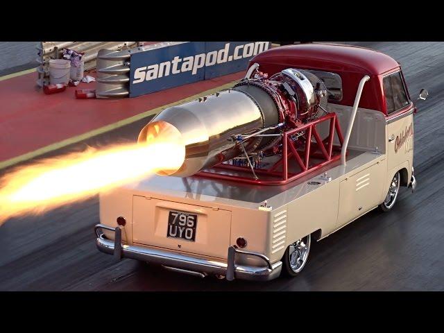 Oklahoma Willy Jet Bus - 1/4 mile run at Santa Pod Raceway