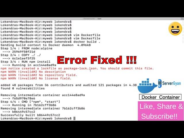 How to fix missing file error with Docker Container