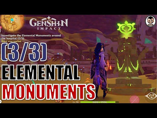 Investigate the Elemental Monuments around the hospital (0/3) | Genshin Impact