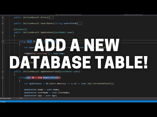 How to Add a New Database Table Using Entity Framework Core with our ASP.NET Core Web App