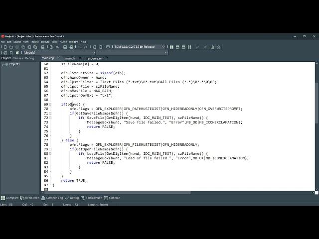 Embarcadero Dev-C++  |  Win32 API File Editor