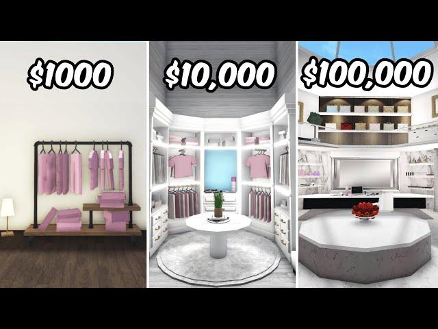 BUILDING A CLOSET IN BLOXBURG with $1k, $10k, and $100k