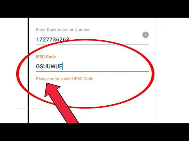 invalid IFSC Code problem Paytm