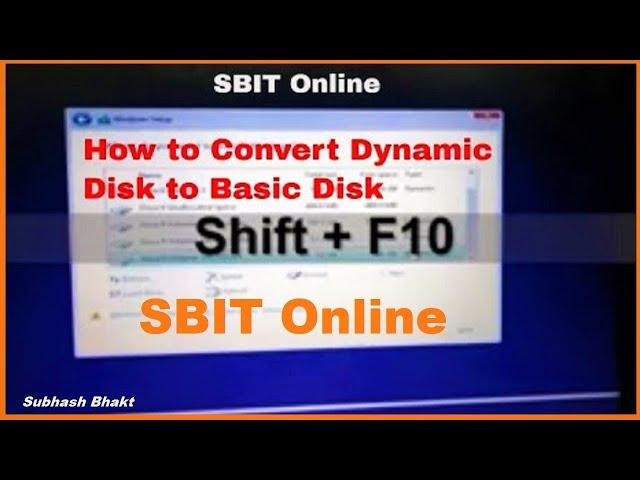 Convert Dynamic Disk to Basic Disk