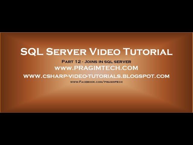 Joins in sql server - Part 12