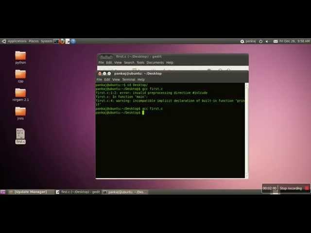 How to write, compile and execute c program in linux (ubuntu)