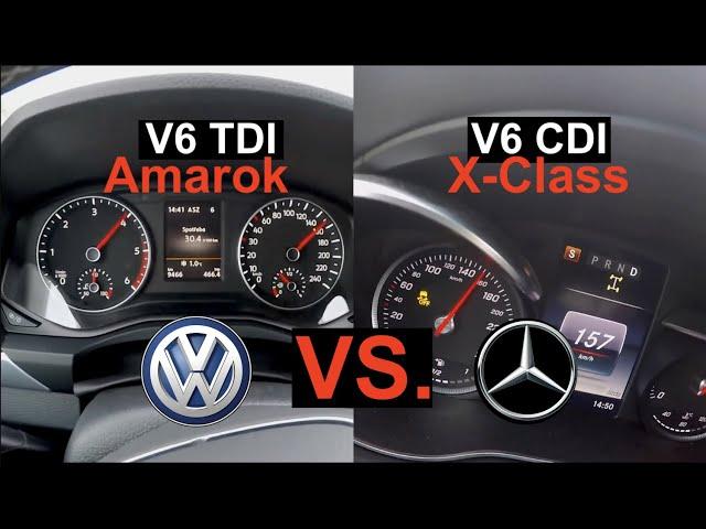 V6 Pick-up Diesel Battle | Volkswagen Amarok V6 TDI vs. Mercedes X-Class 350 d | 0 - 180 km/h