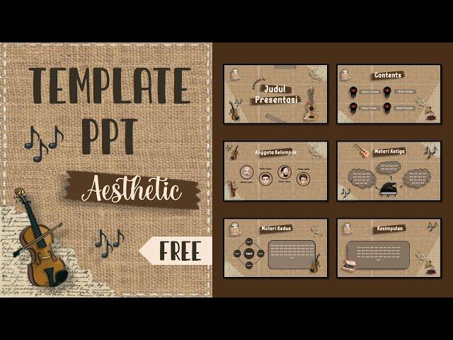 PART #42  TEMPLATE PPT AESTHETIC  [ MUSIC THEME ]  FREE DOWNLOAD