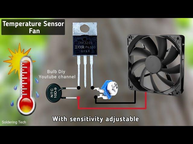 How to make temperature sensor fan circuit | Automatic ON and OFF temperature sensor fan.