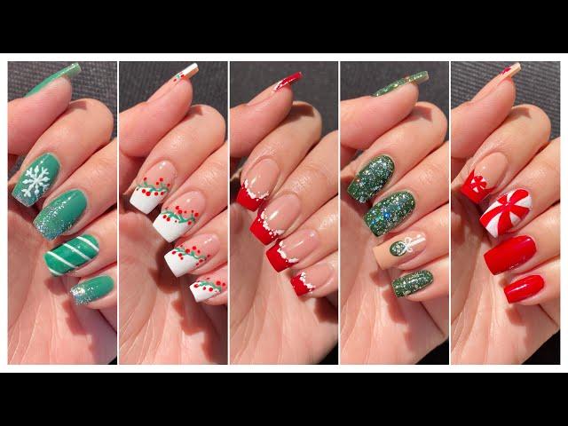 5 Easy Christmas nail art designs ideas || New nail art designs 2024