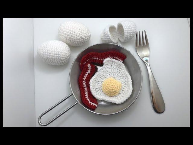 АНГЛИЙСКИЙ ЗАВТРАК: ЯИЧНИЦА КРЮЧКОМ / ЯЙЦА КРЮЧКОМ / БЕКОН КРЮЧКОМ. CROCHETED ENGLISH BREAKFAST