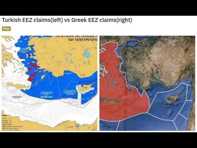 The Turkish Continental Shelf according to the Greek view and the Turkish view