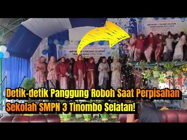 Detik-detik Panggung Roboh Saat Perpisahan Sekolah SMP 3 Tinombo Selatan!