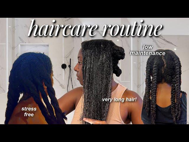 MY LOW MAINTENANCE NATURAL HAIRCARE ROUTINE in 1 HOUR OR LESS | wash day routine, grow long hair