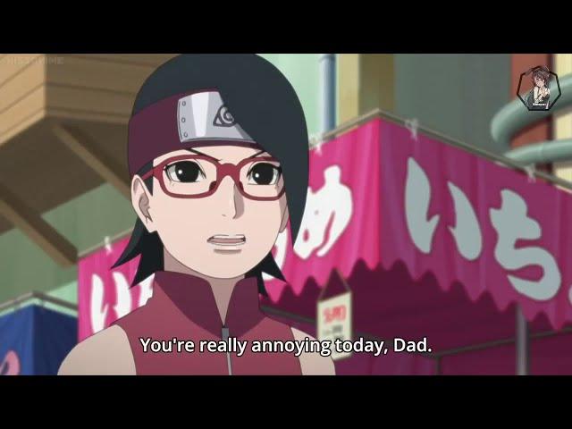 Sasuke trying to be a good dad to Sarada on Parent and Child day