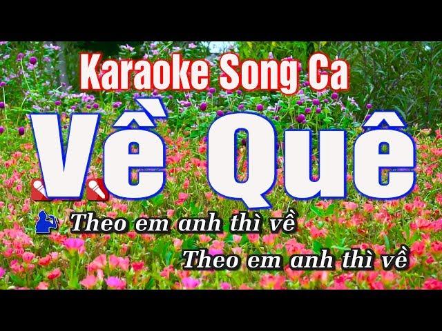 Karaoke || Về Quê Song Ca ( Cha Cha Cha ) || Nhạc Sống Duy Tùng