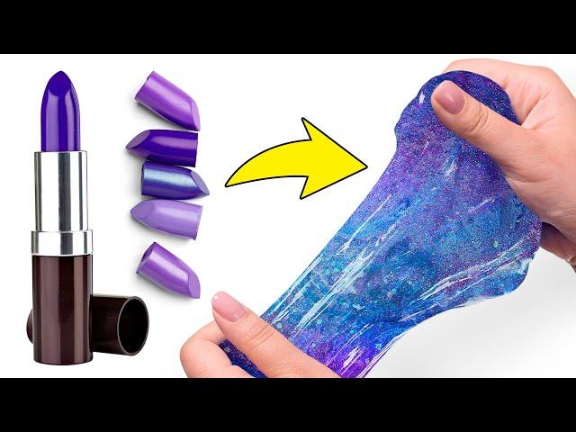 Make-Up and Glitter Make Beautiful Galaxy Slime