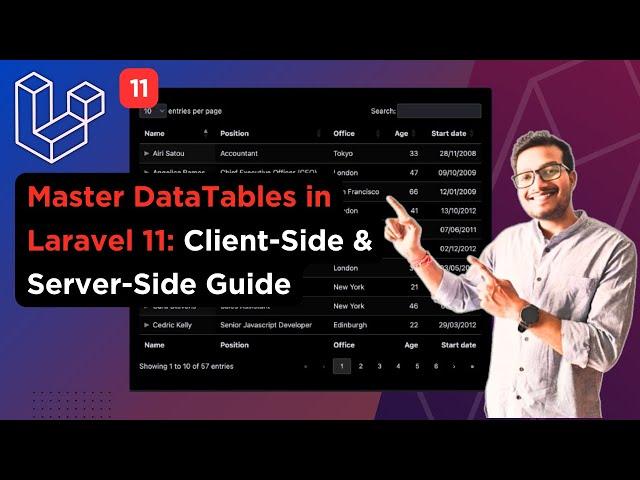 Master DataTables in Laravel 11: Complete Guide to Client-Side & Server-Side | Yajra DataTables